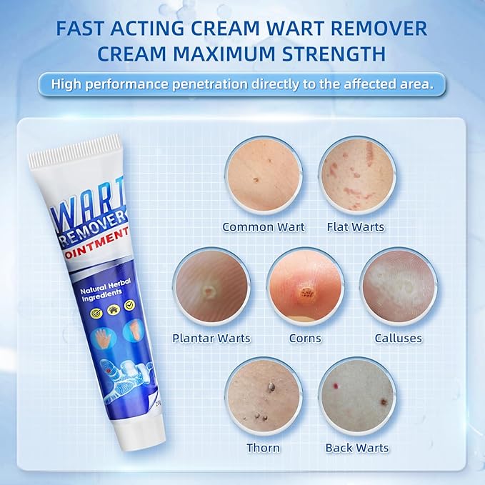 Fast-Acting Wart Remover Gel with Freeze Off Technology - Genital, Common Warts & Plantar wart Remover for Feet, Skin & Mor